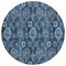 Homeroots 8' Navy Blue And Denim Blue Round Damask Washable Indoor Outdoor Area Rug 588186 - alternate 8