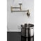 Kingston Brass Wall Mount Pot Filler Faucet with Knurled Handle, Antique Brass KS8103RKX - alternate 6