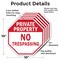 Signmission Private Property No Trespassing, 10 inch X 10 inch, Aluminum Metal Signs, 5PK OC-A-5Pack-10-161 - alternate 6