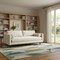 Homeroots 89" Cream Fabric Sofa With Brown Legs 641002 - alternate 5