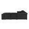 Homeroots Black Italian Leather Modular L Shaped Five Piece Corner Sectional 532759 - alternate 12