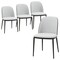 Leisuremod Tule Dining Side Chair with Velvet Seat and Steel Frame, Black/Platinum Blue, 4PK TCBL18BU4 - alternate 1