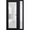 Vdomdoors Front Exterior Prehung FiberGlass Door Frosted Glass / Manux 8102 Matte Black / Sidelight Exterior MANUX8102EXD-BLK-W30+12 x H80-LH - alternate 1