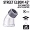 B & K Elbow St Galv 45 1" 501895 - alternate 6