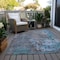 Homeroots 8' X 10' Teal Blue Taupe And Sky Blue Abstract Washable Indoor Outdoor Area Rug 618241 - alternate 9
