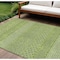 Homeroots 10' X 14' Lime Green And Ivory Chevron Washable Indoor Outdoor Area Rug 612279 - alternate 1