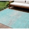 Homeroots 9' X 12' Aqua And Teal Blue Abstract Washable Indoor Outdoor Area Rug 609448 - alternate 1