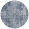 Homeroots 8' Round Blue Round Abstract Washable Non Skid Indoor Outdoor Area Rug 564238 - alternate 9