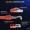 Maximm Cat6 Ethernet Cable 30ft 10Gbps 550MHz UTP, 10PK, Orange, 10PK CAT6-CCA-30FTORANGE-10PK - alternate 2