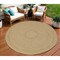 Homeroots 8' Natural And Brown Round Handmade Indoor Outdoor Area Rug 550720 - alternate 9