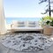 Homeroots 8' Gray Charcoal And Silver Round Floral Washable Indoor Outdoor Area Rug 589472 - alternate 8