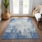 Homeroots 8' X 10' Denim Blue And Ivory Abstract Washable Indoor Outdoor Area Rug 612319 - alternate 9