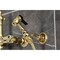 Kingston Brass Two-Handle Wall Mount Bridge Kitchen Faucet with Brass Sprayer, Polished Brass KS2442ALBS - alternate 6