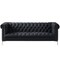 Homeroots 85" Black Faux Leather Manufactured Wood Sofa 543960 - alternate 1