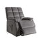 Homeroots 34" Gray Velvet Power Heated Massage Recliner 318860 - alternate 1