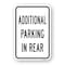 Signmission Additional Parking In Rear, Heavy-Gauge Aluminum, 18" x 24", A-1824-25312 A-1824-25312 - alternate 1