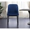 Homeroots Blue and Black Upholstered Velvet Dining Side Chair 521277 - alternate 7