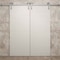 Sartodoors Modern Double Barn Door 84 x 96 inches, Ego 5000 Painted White Oak, 14FT Silver Rail Track Set, S EGO5000DB-S-PWO-8496 - alternate 5