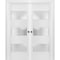 Sartodoors Sliding French Double Pocket Doors 84 x 80 inches Frosted Glass 3 Lites, Lucia 4070 White Silk, Kit LUCIA4070DP-WS-84 - alternate 1