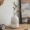 Uniquewise 11in Whitewashed Boho Bottle-neck Decorative Pottery Flower Vase for Faux Florals and Home Decor QI004794 - alternate 7