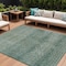 Homeroots 10' X 14' Teal Blue And Ivory Geometric Washable Indoor Outdoor Area Rug 630518 - alternate 1