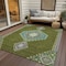 Homeroots 8' X 10' Olive Green Pink And Ivory Oriental Washable Indoor Outdoor Area Rug 598433 - alternate 9