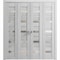 Sartodoors Sliding Closet Double Bi-fold Doors Grey Solid Core Modern Interior QUADRO4445DBF-OAK-72 x 96 (4* 18x96) - alternate 1