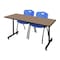 Regency Kobe T-Base Training Seminar Table W/ 2 M Stack Chairs, 72 in W, 24 in L, Noble Oak MKTRCT7224NO47BE - alternate 1