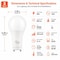 Euri Lighting A19 LED Bulbs, 8W, 800 lm, 60W Eq., 5000K, GU24, Dimmable, UL, 2PK EA19-8W2050eG-2 - alternate 8