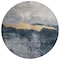Homeroots 8' Blue Gray And Gold Round Abstract Washable Indoor Outdoor Area Rug 602995 - alternate 9