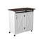 Homeroots 35in Dark Brown and White Wood Rolling Kitchen Cart 402556 - alternate 5