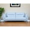 Homeroots 87" Sky Blue Leather Sofa With Black Legs 546414 - alternate 15