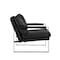 Homeroots 27" Black Faux Leather Arm Chair 526383 - alternate 6