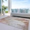 Homeroots 9' X 12' Tan Mauve And Ivory Abstract Washable Indoor Outdoor Area Rug 615882 - alternate 9