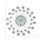 Homeroots 27" Silver White And Black Metal and Glass Silent Analog Floral Round Wall Clock 626547 - alternate 6