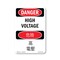 Signmission OSHA Danger Sign, 10" Height, Rigid Plastic, High Voltage Bilingual, VC-1327 OS-DS-P-710-VC-1327 - alternate 1