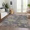 Homeroots 5' X 8' Blue Charcoal And Gold Floral Washable Indoor Outdoor Area Rug 604115 - alternate 9