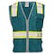 Dome75 Hi-Vis Safety Vest 2X/3X Class Non-ANSI/Enhanced Visibility , Zipper 6 Pockets, 2 Mic Tab DV2183 - alternate 1
