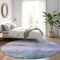 Homeroots 8' Denim Blue And Sky Blue Round Striped Washable Indoor Outdoor Area Rug 610879 - alternate 9