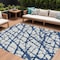 Homeroots 10' X 14' Navy Blue And Ivory Abstract Washable Indoor Outdoor Area Rug 614376 - alternate 1