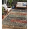 Homeroots 5' X 8' Fern Green Black And Terra Cotta Striped Washable Indoor Outdoor Area Rug 605980 - alternate 1