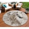 Homeroots 8' Ivory And Gray Round Horse Washable Indoor Outdoor Area Rug 618687 - alternate 1