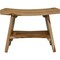 Homeroots 24" Natural Teak Rectangular Shower Bench With Shelf 376728 - alternate 1