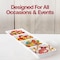 Smarty Had A Party 16" x 5" White 4-Section Rectangular Disposable Plastic Trays (24 Trays), 24PK 2664-CASE - alternate 9