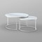 Homeroots Set of Two 31" White And Silver Genuine Marble And Iron Round Nested Coffee Tables 543850 - alternate 9