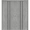 Sartodoors Sliding Closet Double Bi-fold Doors, Planum 0011 Concrete and Aluminum Strips, Sturdy Tracks Moldin PLANUM0011DBF-BTN-72 x 96 (4* 18x96) - alternate 1