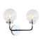 Jonathan Y Caleb 18" 2-Light Contemporary Transitional Iron/Glass LED Vanity Light, Chrome/Black JYL9057A - alternate 9