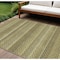 Homeroots 8' X 10' Artichoke Green And Fern Green Striped Washable Indoor Outdoor Area Rug 610579 - alternate 1