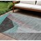 Homeroots 10' X 14' Teal Blue Aqua And Charcoal Abstract Washable Indoor Outdoor Area Rug 582895 - alternate 1