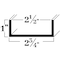 Brunner Aluminum U Channel 1" x 2-3/4" x 1/8", Fits 2-1/2", 6063-T5 (C41644), 6 Foot Satin Anodized C41644 S6 - alternate 2